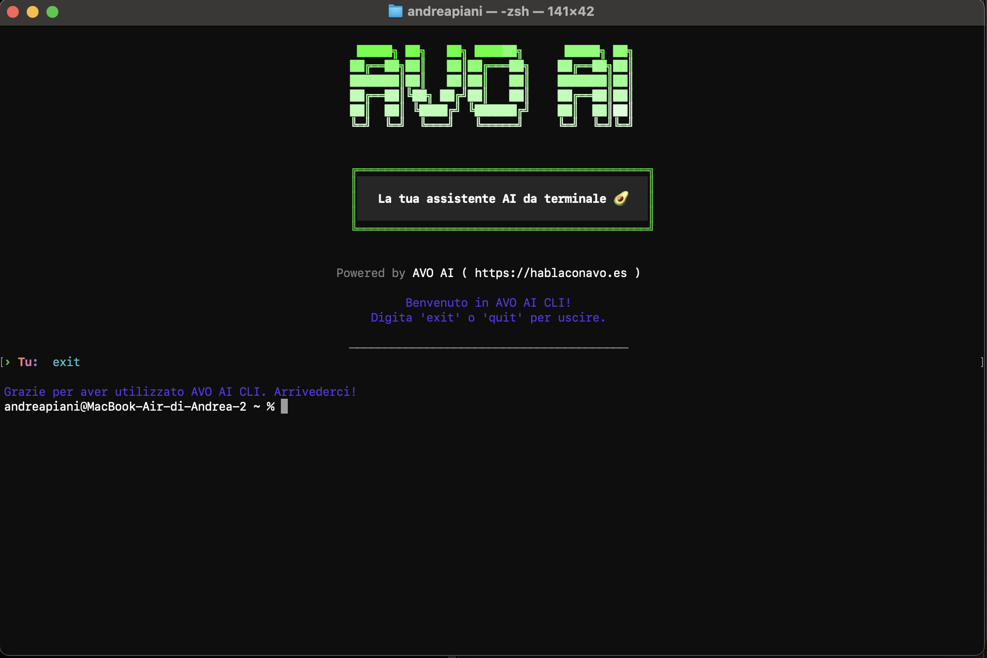 Anteprima AVO AI CLI